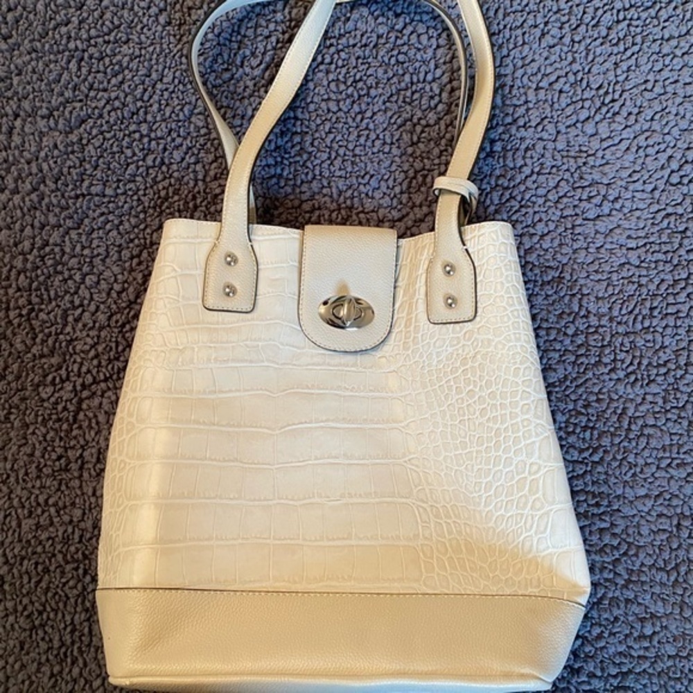 Franco sarto white leather handbag